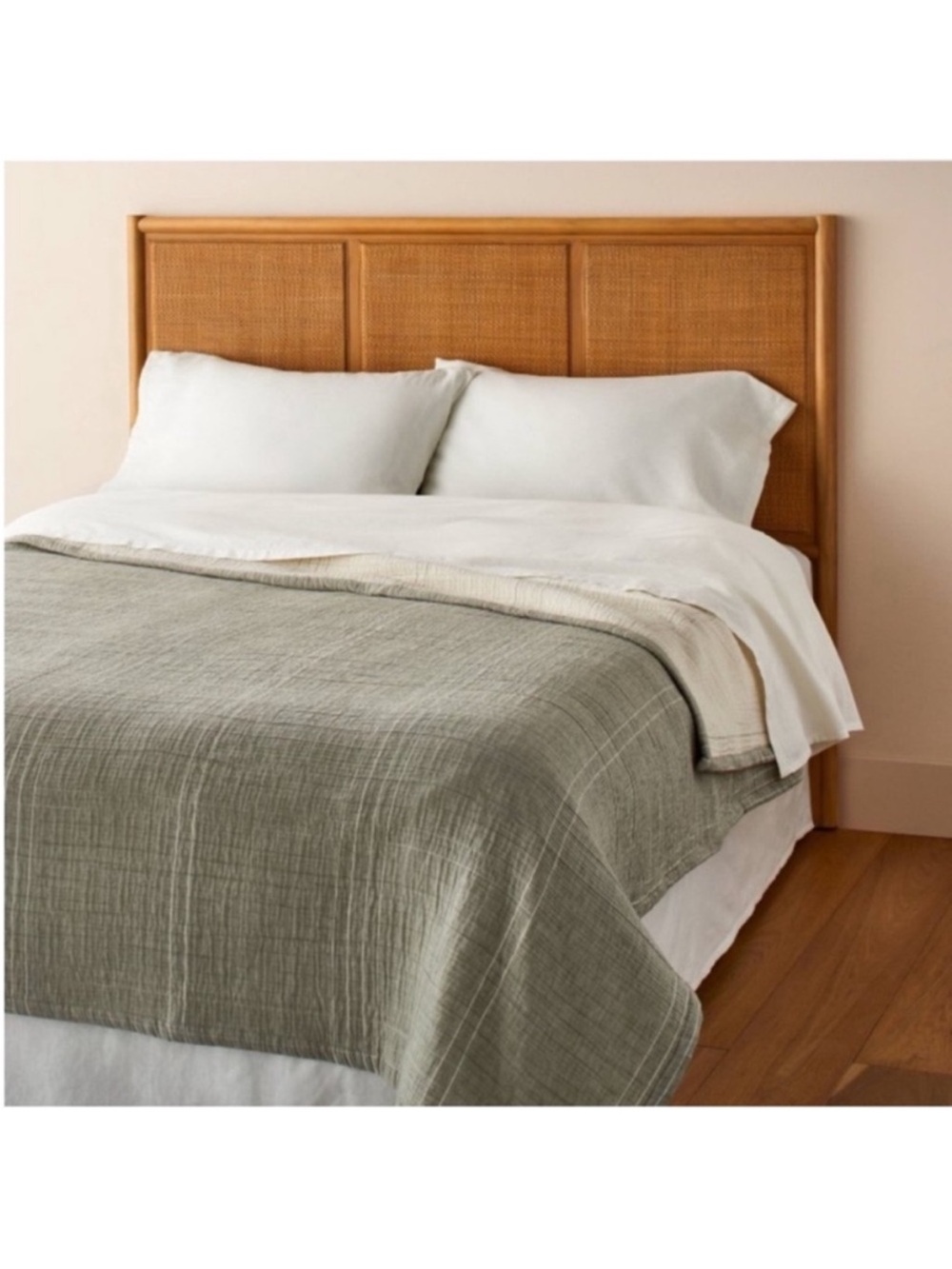 NWT Full/Queen Microstripe Matelassé Coverlet Sage Green - Hearth & Hand